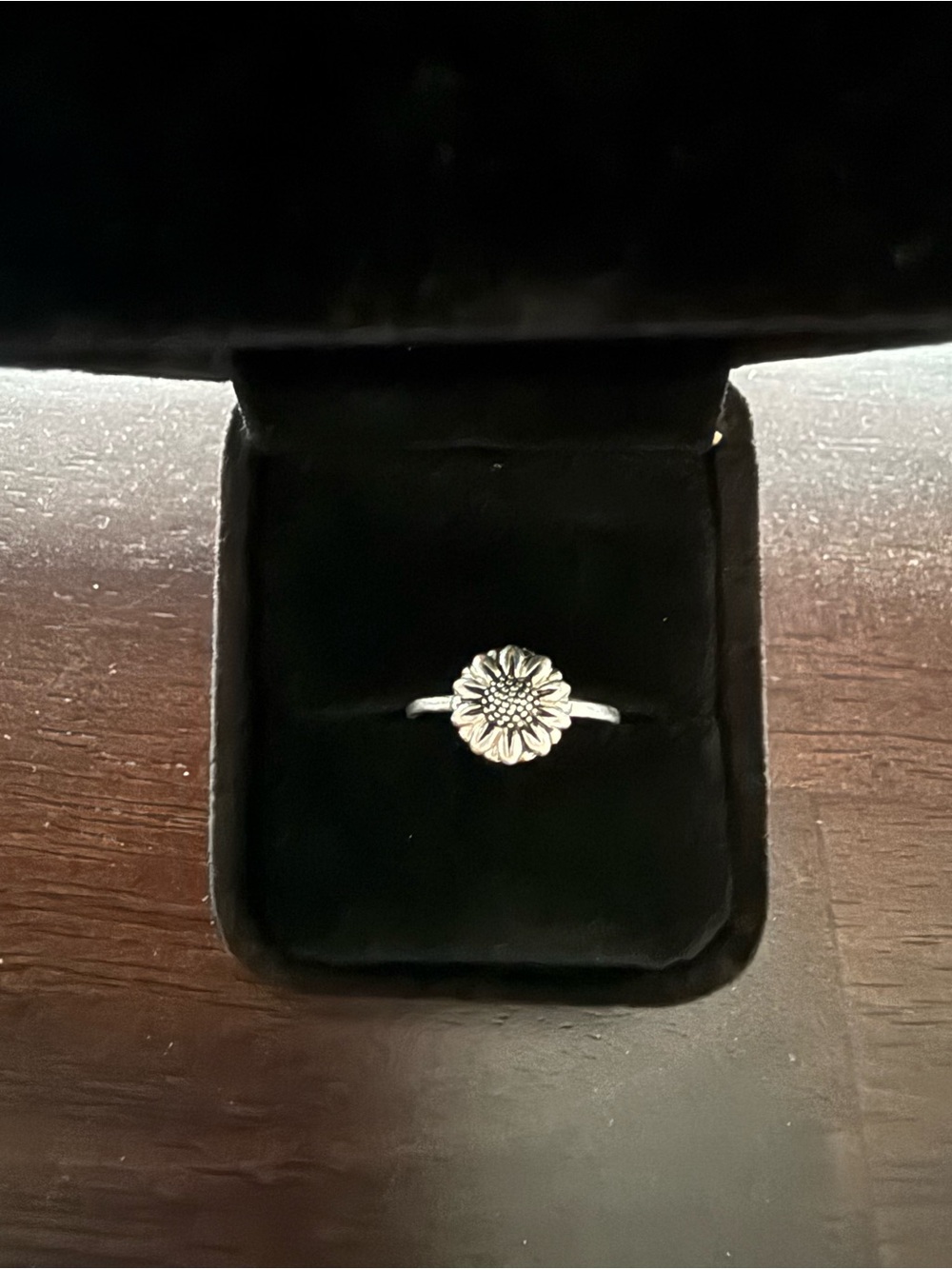 Sterling Silver Sunflower Flower Ring